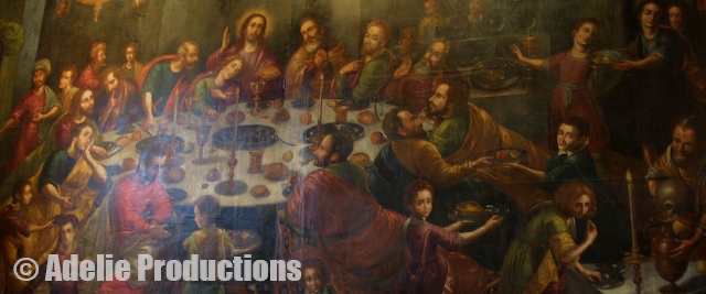 <b>Last Supper, Monasterio de San Francisco, Lima</b><br/>&ldquo;But this was the thing, the mind-boggling, fascinating thing from my perspective: for his last meal, Christ and his disciples are depicted as eating guinea pig, the local Peruvian delicacy.&rdquo;